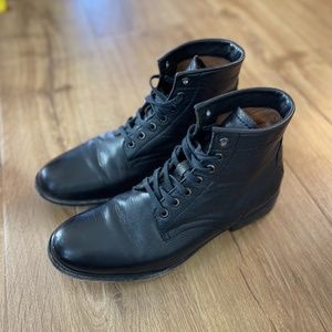 Frye Black Leather Lace Up Boot | Women's Size 10B